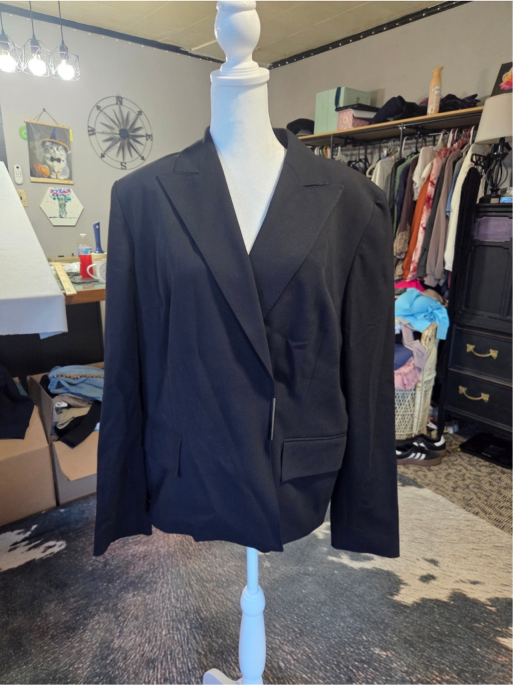 Women's I.N.C. International Concepts Black Blazer Size 14